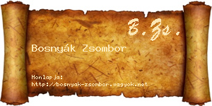 Bosnyák Zsombor névjegykártya